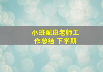 小班配班老师工作总结 下学期